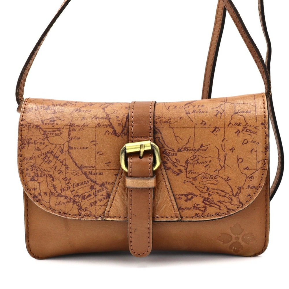 Patricia Nash Torri Crossbody Signature Map Leather Riot Rust Bag - Picture 3 of 16